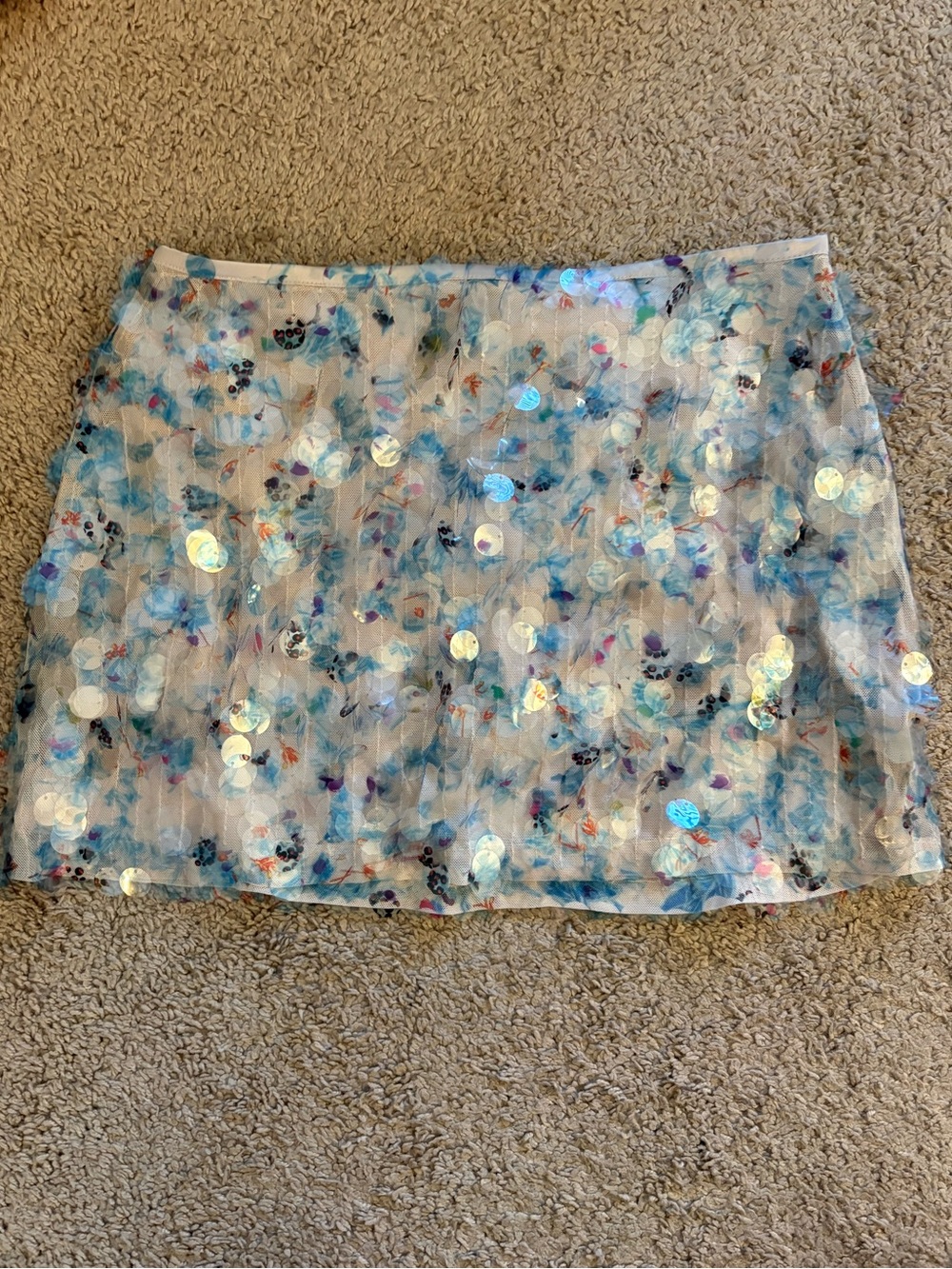 Zara Blue Sequin Mini Skirt